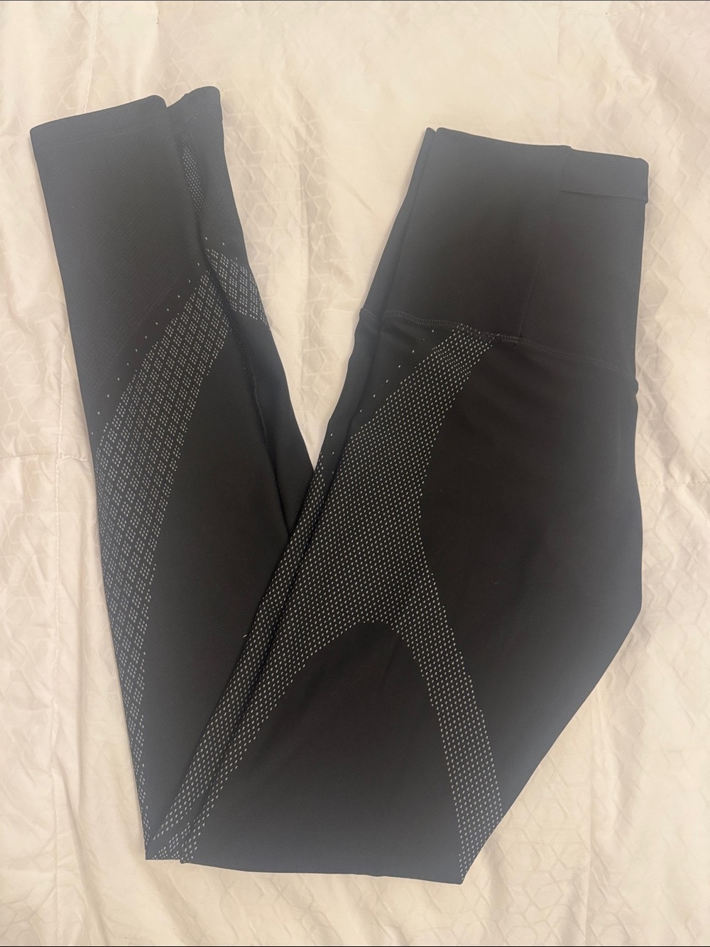 lululemon athletica Black High-Waist Leggings with Reflective Dot Panels